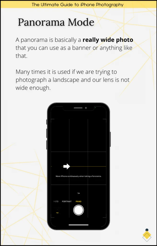 A screenshot of the panorama mode on an iphone.