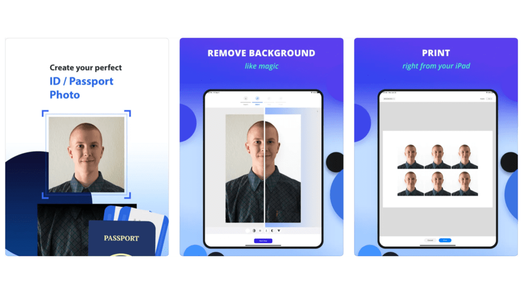 The best passport photo app for ID and passport photos.