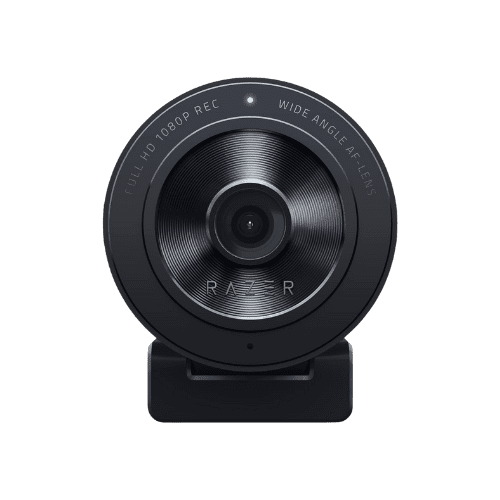 The best black CCTV camera for podcasting, set against a clean white background.