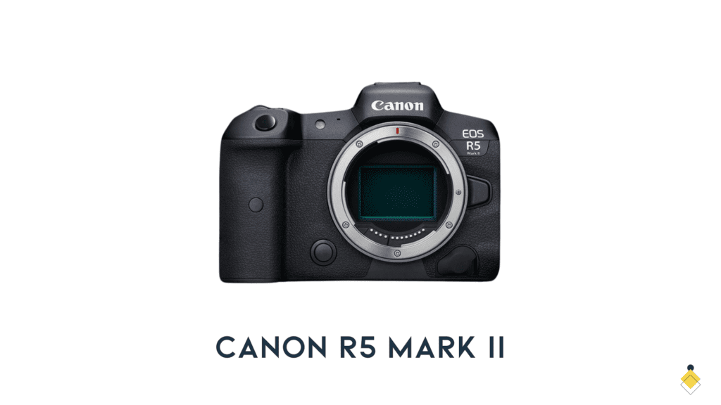 The Canon R5 Mark II is displayed against a white backdrop.