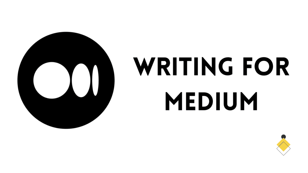 A minimalist black and white logo showcasing the essence of Writing for Medium.