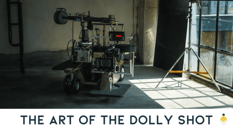 Professional camera setup on a dolly for Dolly Shot film production.