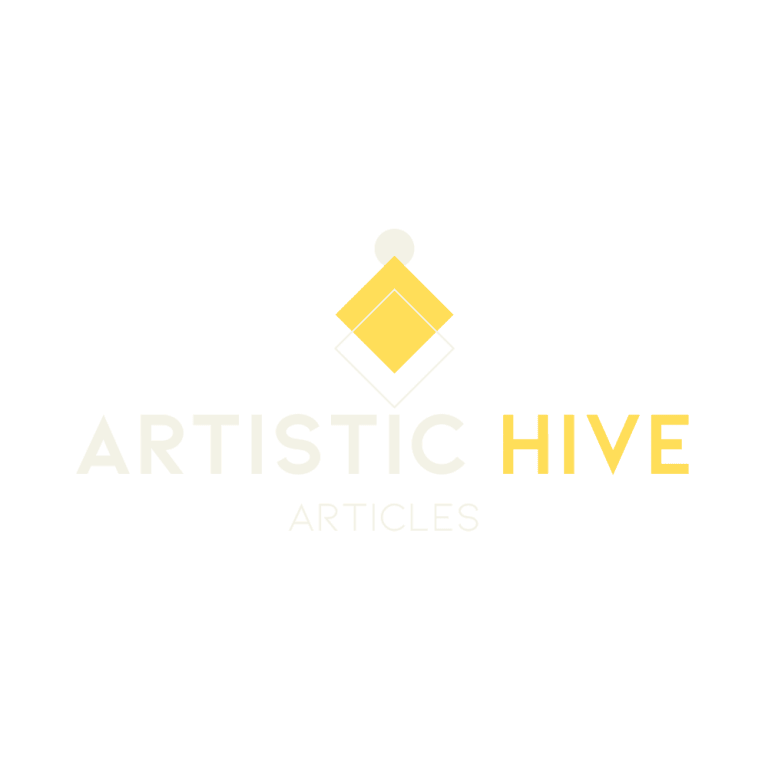 The "Artistic Hive Articles" logo buzzes with creativity, showcasing geometric shapes in vibrant yellow and white against a bold black background.