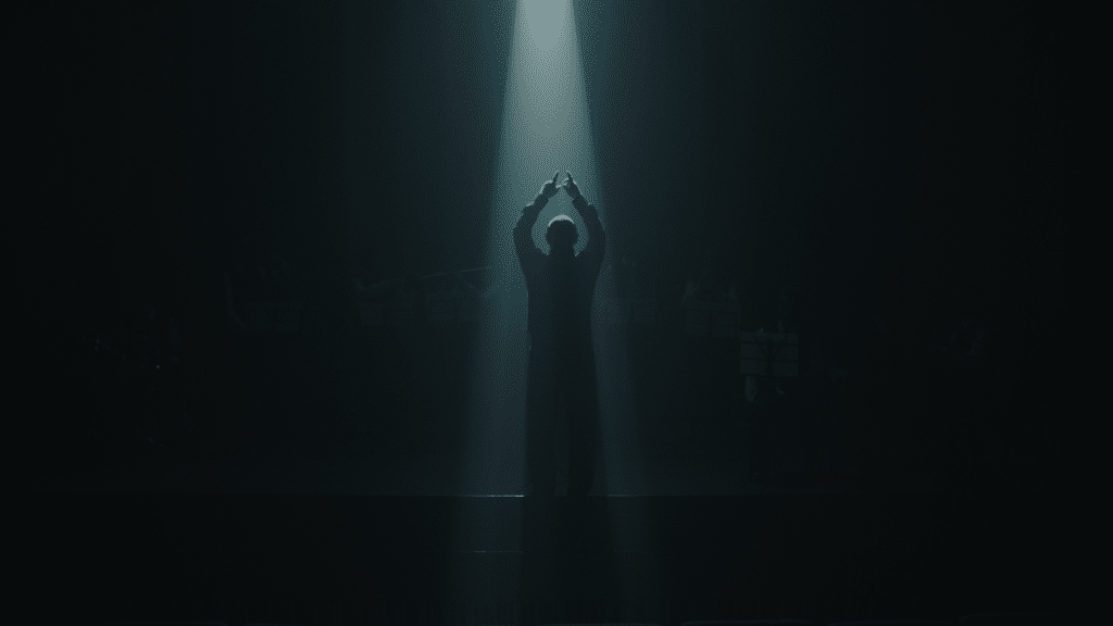 Stage spotlight before lighting package grade